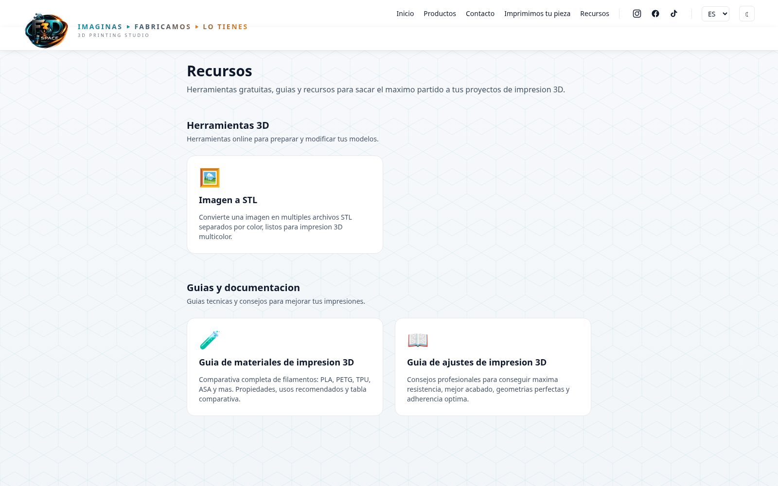 F3D Space - Recursos y herramientas